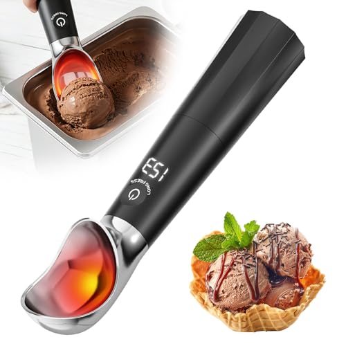 Snuggery Heated Ice Cream Scoop with LED Display, Gift for Ice Cream Lovers
