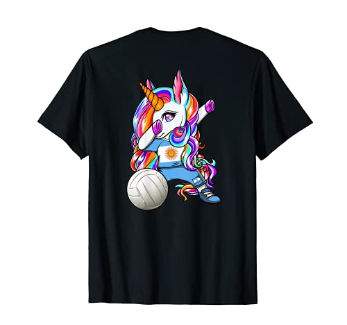 Dabbing Unicornio Argentina Voleibol Argentino Bandera Arte Camiseta