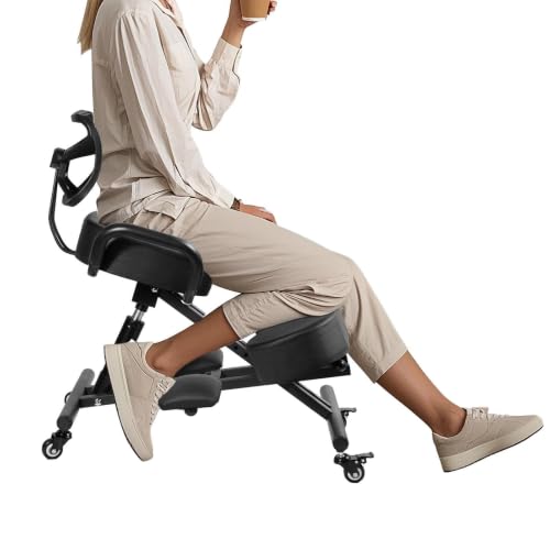 Ergonomic Kneeling Chair with Back Support & Footrest