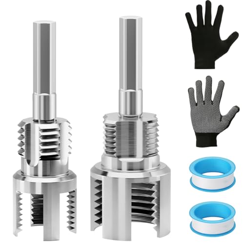 5PC Dual-Function PVC Pipe Threader Kit - Internal & External Pipe Threading Tool for 1/2" & 3/4" Plastic Pipes for Home Repair (1/2"+ 3/4")