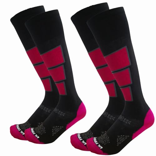 Ultimate Socks Womens Thermolite Ski Snowboard Socks Performance Material Cushioning Support Stretch Padding Breathable Warm