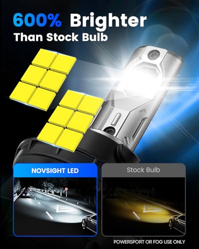 Image of NOVSIGHT H13 /9008 Bulbs Upgraded, 400% Brightness H13 Fog Bulbs, Quick Installation 9008, Pack of 2