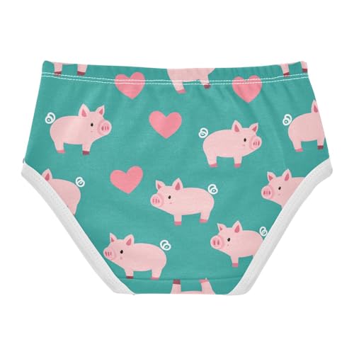 Wusikd Pink Pigs Girls' Underwear Cotton Heart Girls Briefs Soft Toddler Underwear 2T2