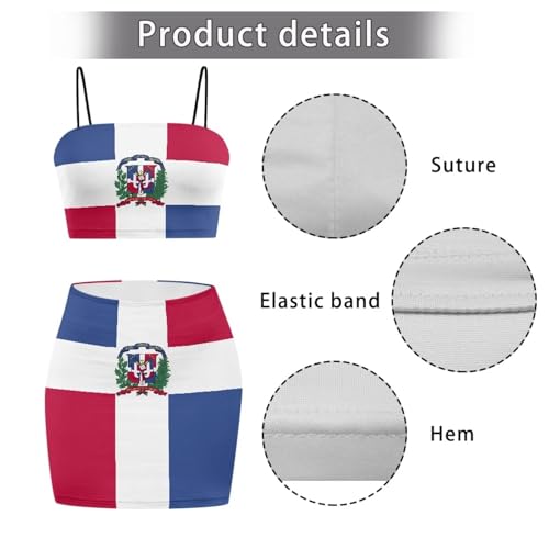 Image of Biyejit Women's 2 Piece Summer Outfits Spaghetti Strap Crop Tops and Bodycon Mini Skirt Dress Set Plus Size S-4XL
