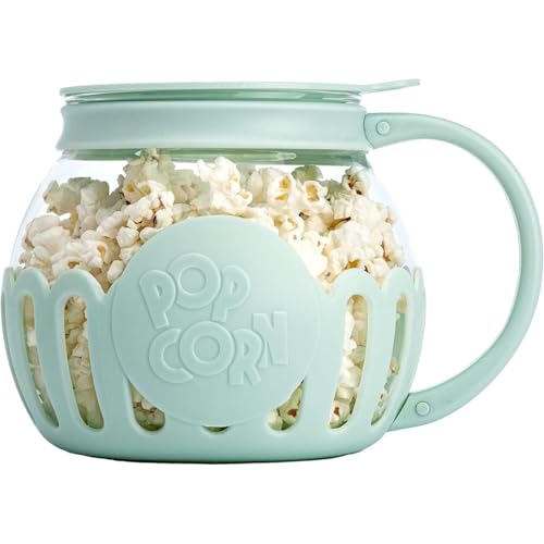Cuenco para microondas con vidrio de temperatura 3 en 1 tarro con tapa de silicona, recipiente para pan casero (verde, talla única)