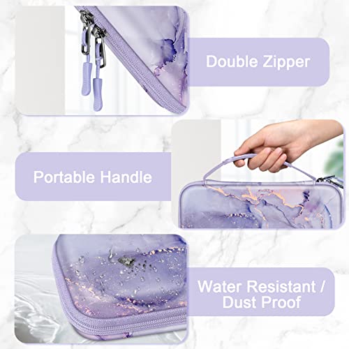 Fintie Carrying Case For Nintendo Switch Oled Model 7.0"/Switch 6.2", Portable Traveler Protective Cover Storage Bag W/10 Game Card Slots & Inner Pocket For Switch Console Joy-Con (Lilac Marble) #TOP2