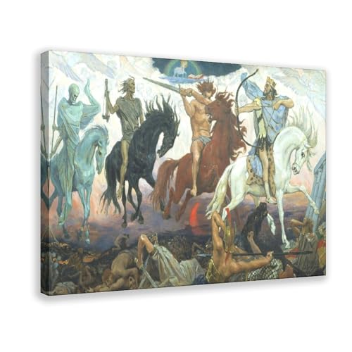 Toile Quatre cavaliers de l'Apocalypse Viktor Vasnetsov cadre suspendre 40x61