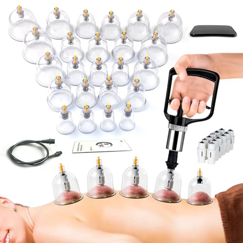 AIKOTOO Cupping Set Massage Therapy Cups Cupping Kit for Body Cellulite 24 Suction Cups