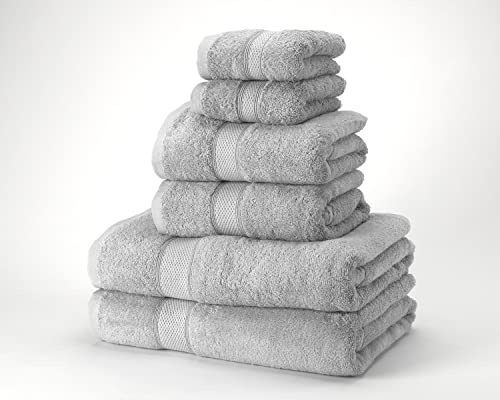 Boncasa - Juego De Toallas - 100 Algodón Peinado No Regenerado - Calidad Ring Spun - Tacto Suave - 450 Gr M2 Gris, Set 6 Piezas Boncasa - Juego De Toallas - 100 Algodón Peinado No Regenerado - Calidad Ring Spun - Tacto Suave - 450 Gr M2 Gris, Set 6 Piezas