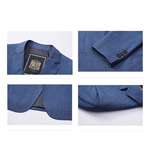 Casacos esportivos casuais masculinos, jaquetas leves de dois botões, blazer social, Azul, 3G