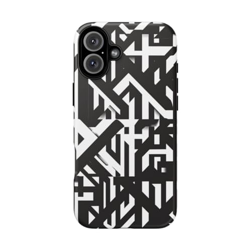 Coque iPhone 16 Plus rigide mate anti-reflets à motif géométrique