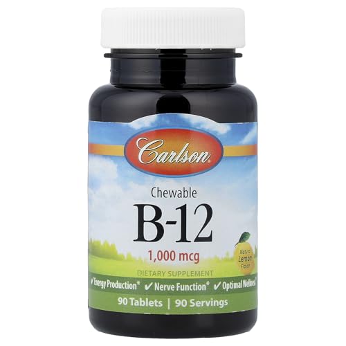 Carlson Labs B-12-SL, 1000mcg, 90 Chewable Tablets