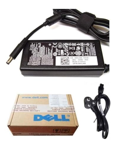 Image of Dell Laptop Adapter Charger 65w 19.5V 3.34A (New Pin 4.5 * 3.0mm) MGJN9 for Inspiron 11 (3147, 3148, 3152, i3152, 3153, 3157, 3158, 3162) Series (with FUGEN Power Cord) Black
