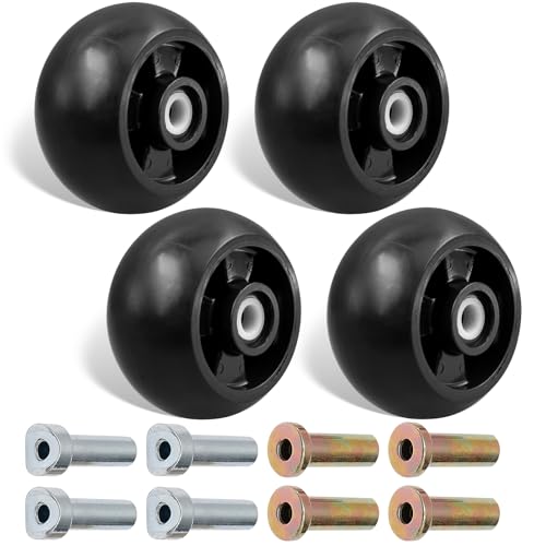 4 Pack Deck Gauge Wheel Kit for John Deere Lawn Tractors, Deck Lawn Mowers Wheel Replace Part – Compatible with 48″, 54″, 60″, 62″, 72″ Decks – Replaces AM125172, AM124706, 210-300