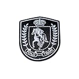 Lote de 3 parches termoadhesivos polo team negro, 5,5 cm x 4,5 cm