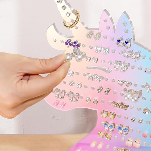 Porte-bijoux licorne acrylique irisé, idée cadeau originale pour l'anniversaire d'une amie