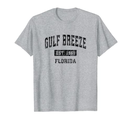 Gulf Breeze Florida FL Vintage Sport Design Nero Maglietta