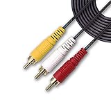 SatelliteSale 3-Male to 3-Male RCA Premium Audio Video Cable for Connecting Your VCR, DVD, HDTV and Other Home Theater Audio Video Equipment (6 Feet)