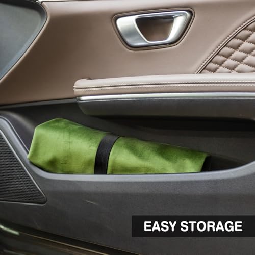 Image of Leader Accessories Velvet Waterproof Seat Cover, Universal Anti-Slip Army Green Car seat Protector, Perfect for Car Truck SUV Seat, Great for Surfing Yoga Gym Workout
