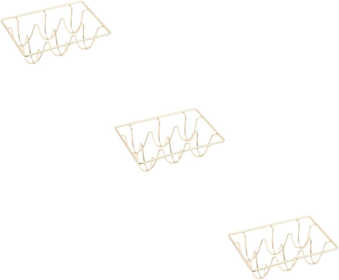 3pcs Wire Egg Holder Egg Holder Metal Stackable Egg Holder for Refrigerator Gold Decorative Tray Refrigerator Egg Rack Metal Egg Tray Metal Egg Holder Iron Storage Rack