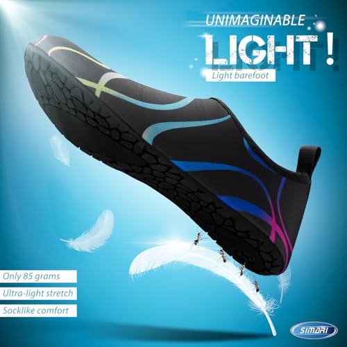 Image of SIMARI Water Shoes for Women Men Swim Aqua Socks Beach Pool Essentials Barefoot Surf River Boat Kayak Sea Yoga Sand Exercise Sport Accessories Breathable Quick-Dry Adult Youth Kid Size SWS001
