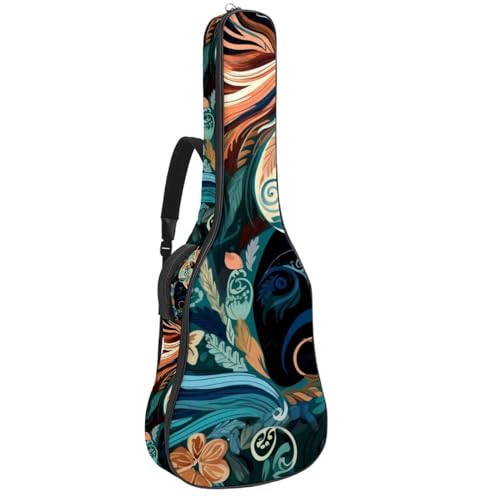 Sac pour guitare acoustique multicolore motif cheval 42.9 pouces housse imperméable