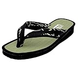 [大明商会] 日本製 メンズ 鼻緒 畳 たたみ 和柄 和風 サンダル (131/黒, L)