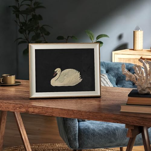 viyyiea framed wall art for living room swan art canvas prints vintage home decor animals painting picture bathroom wall decor gifts for friends or family - 12l x 10w