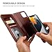 Bocasal for iPhone 13 Wallet Case Compatible with MagSafe Wireless Charging, RFID Blocking Magnetic Leather Case with Card Slots Holder Kickstand Detachable Wrist Strap 6.1 Inch (Brown)