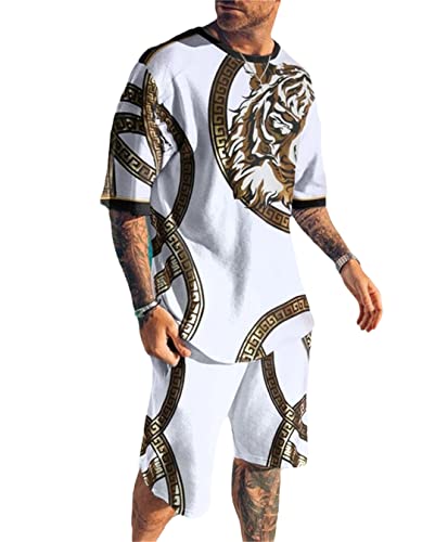 Survêtement homme short imprimé 3D ensemble été t-shirt ts1092 taille M