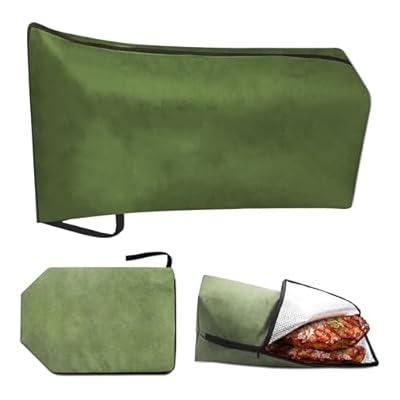 21-inch BBQ Meat Blanket for Resting Meat - Reusable Insulated BBQ Resting Blanket - BBQ Resting Bag with Zipper - Foldable BBQ Blanket for Resting Meat, Brisket, Smokers - BBQ Gifts for Men Green