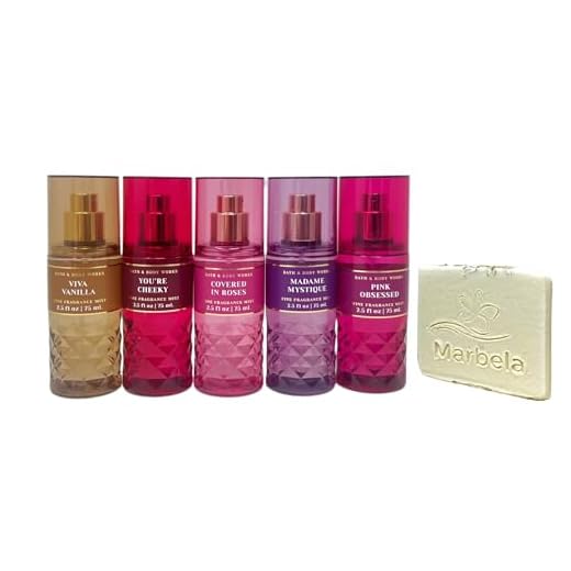 Bath & Body Works Everyday Luxuries 5 Piece Mini Fine Fragrance Gift Set - Viva Vanilla, You're Cheeky, Covered In Roses, Madame Mystique and Pink Obsessed - with a Natural Oats Sample Soap
