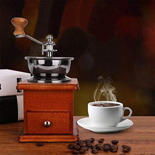 1 Stücke Manuelle Kaffeemühle Bohnen Mühle Mini Hand Gemahlener Kaffee Mit Griff Und Schublade Für Home Office Braun… – Bild 5