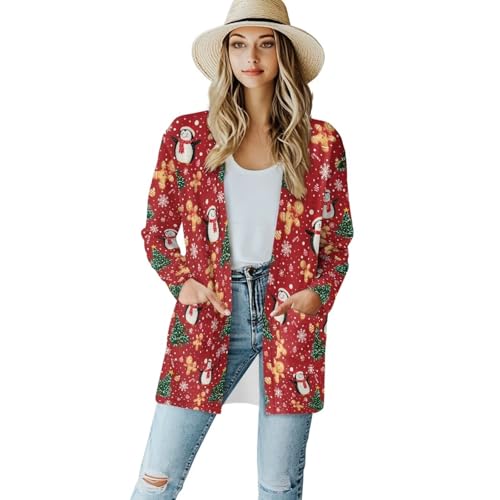 Image of Women's Open Front Cardigan Long Sleeve Loose Sweater Lightweight Soft Cardigan Jackets