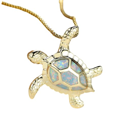 Collier tortue de mer en argent 925 et opale véritable