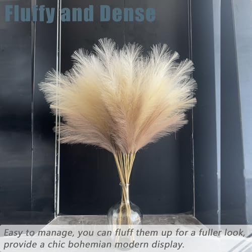 Image of 38 inch 10 Stems Faux Pampas Grass Tall Decor for Floor Vase (Beige Mixed)