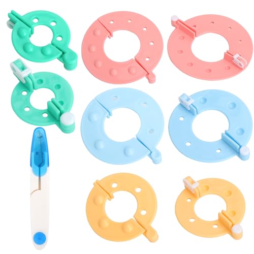 Set Pom Pom Maker 9 Piezas con Tijeras Pom Pom Kit con 4 Tamaños para Pompones de Lana Herramientas DIY para Tejer Manualidades y Decoración Set Pom Pom Maker 9 Piezas con Tijeras Pom Pom Kit con 4 Tamaños para Pompones de Lana Herramientas DIY para Tejer Manualidades y Decoración