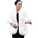 Caracilia Women's Faux Fur Coat Wedding Cape Shawl For Evening Party Off White
