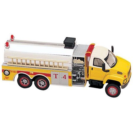 2003 GMC Topkick 3 Axle Fire Tanker w/Pump Truck Diecast Toy