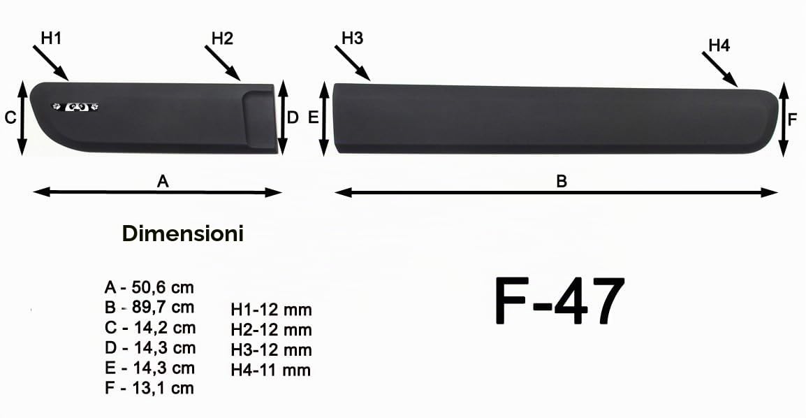 Spangenberg Listelli di protezione laterali per auto nero F47 dal 02.2012