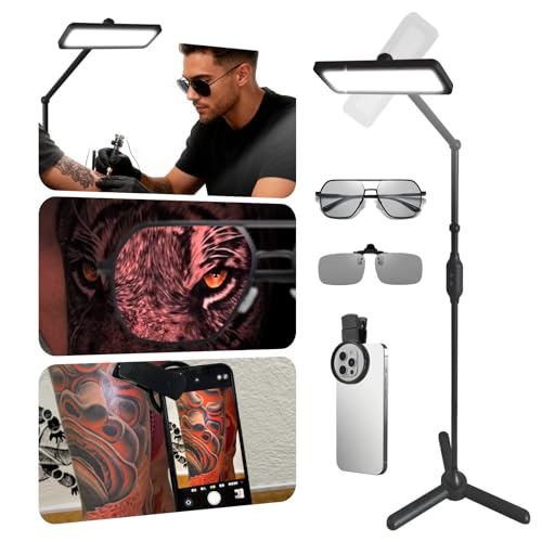 Tattoo Lighting Lamp with Polarized Filter, Adjustable Brightness...
