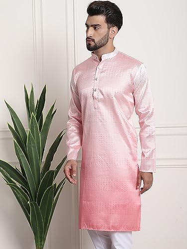 Image of SOJANYA (Since 1958 Men's Jacquard Silk Woven Design Long Kurta