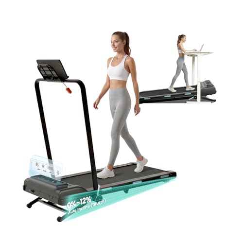 Image of Jackfield Walking Pad Treadmill with 12% Auto Incline, 3.5 HP Portable Running Machine with Triple Shock Absorptiojn, 450 lbs Capacity Under Desk Treadmill for Home Office