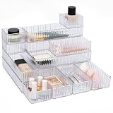 YHANEC 14 St&uuml;ck Schubladen Organizer Schminktisch Organizer mit 4 Gr&ouml;&szlig;en Schubladen Organizer aus PET Make up Ordnungssystem Drawer Organizer f&uuml;r Schubladen, K&uuml;chen, Badezimmer, B&uuml;ro