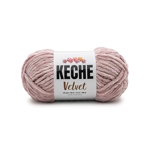 Image of Keche Velvet Yarn for Crocheting, Soft Chenille Bulky Baby Blanket Amigurumi Yarn 100 gr (132 yds) - Powder