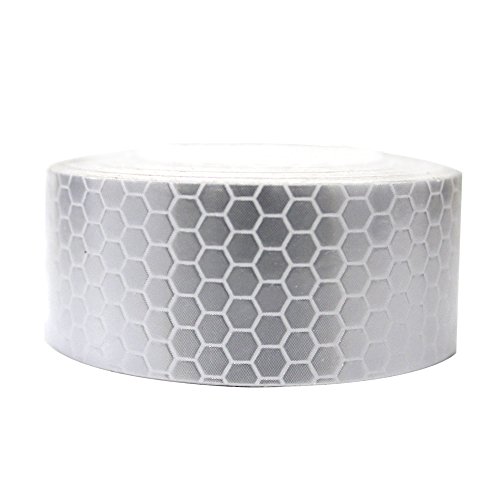 Autocollants réfléchissants Rouleau visibilité de nuit universel ruban de haute qualité protecticure adhésif de réflexion sécurité à marquer 1″X9.8′ Blanc 1pcs Cover