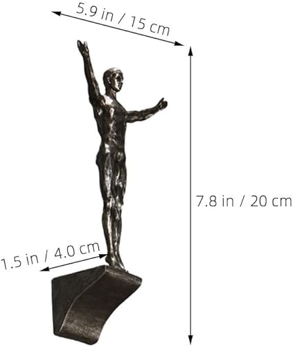 Miniatura 4 de IMIKEYA Decoración de pared de hombre buceo, escultura de pared, figura de hombre, arte de pared, figura pequeña, colgante de pared de resina,