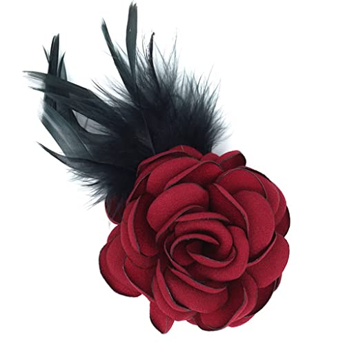Broche fleur en tissu broché fait main bijou de corsage haute qualité