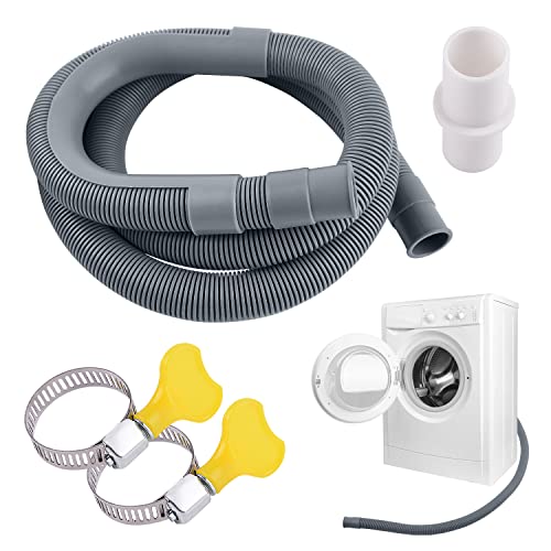 QUACOWW Drain Hose Extension with Connection, Dishwasher & Washing Machine Hose (1.5m)