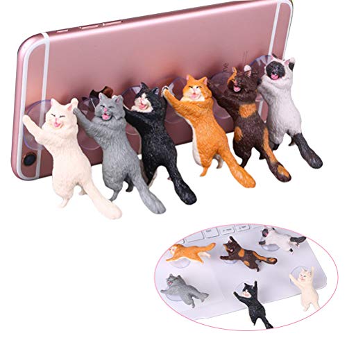 MIFASA 6PCS Creative Cute Cat Phone Tablet Stand Desktop Decoration Toy